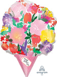 18" Happy Mother's Day Watercolor Bouquet Foil Balloon