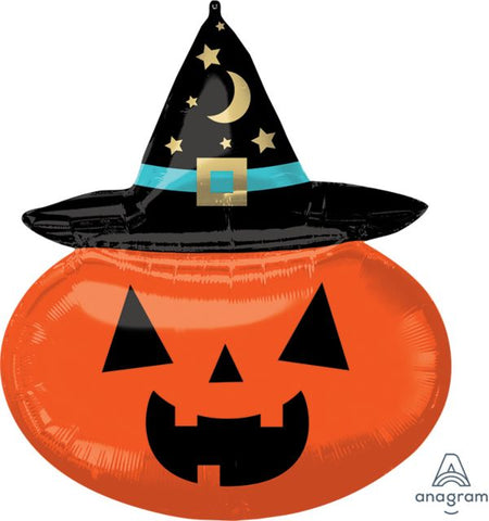 28" SuperShape Witchy Pumpkin Foil Balloon