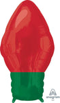 22" Red Christmas Light Bulb, Anagram, Flat