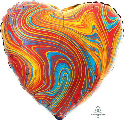 17" Marblez Colorful Heart Foil Balloon- Anagram