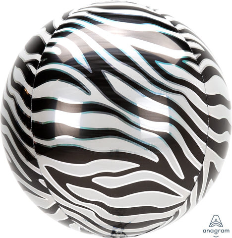 16" Orbz Zebra Print Foil Balloon 