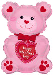 12" Air-fill Only Happy Valentine's Day Pink Teddy Bear