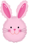 12" Airfill Only Happy Bunny Head Pink Balloon