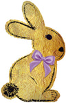 12" Airfill Only Gold Bunny Wrapper Foil Balloon, flat