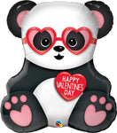 32" Valentines Panda Bear, Foil Balloon