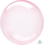 18" Crystal Clearz Dark Pink Bubble, Anagram