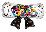 28" Grad Diploma Multicolor Foil Balloon
