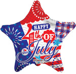 18″ BV Happy 4Th Of July Star – Single Pack