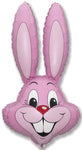 35" Bunny Rabbit Head Pink Foil Balloon