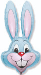 35" Bunny Rabbit Head Light Blue Foil Balloon