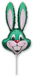 16" Airfill Only Bunny Rabbit Green Head Foil Balloon