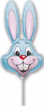 16" Airfill Only Bunny Rabbit Pastel Blue Head Foil Balloon