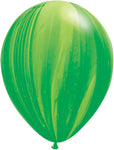 11" Green Rainbow Super Agate Latex Balloons, 25 ct