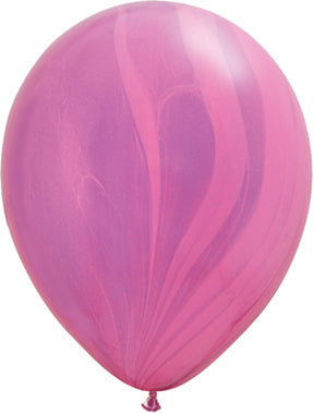 11" Pink Violet Rainbow Super Agate Latex Balloons, 25 ct
