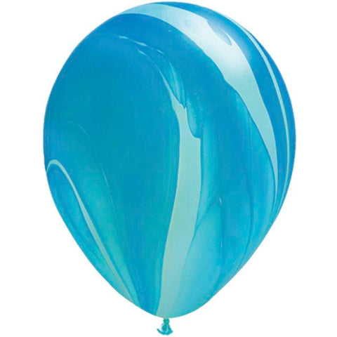 11" Blue Rainbow Super Agate Latex Balloons, 25 ct