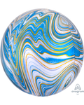 16" Jumbo Blue Marblez Orbz Foil Balloon
