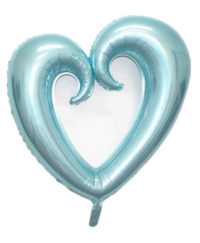 Blue, 40" Big Heart Foil Balloon