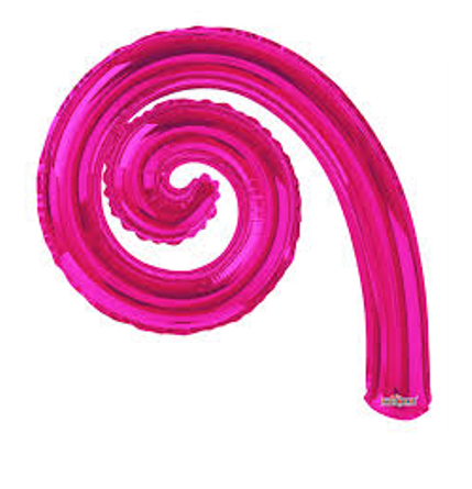 14" SC Kurly Spiral Hot Pink Gb -Flat