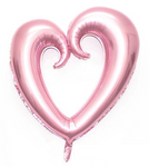 40" Pink, Big Heart Foil Balloon