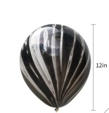 12pcs Black Marble Balloons 12 Inch Marble Agate Latex Balloons