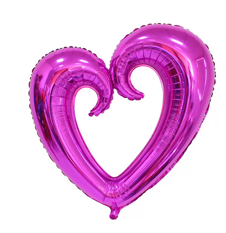 Hot Pink, 40" Big Heart Foil Balloon