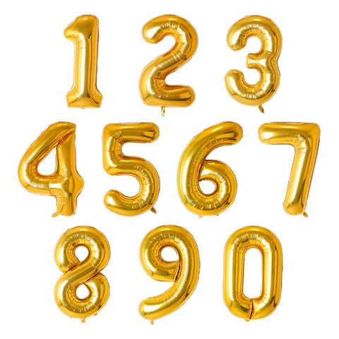 40" (inch) Gold Number from 0 to 9, Foil Balloon