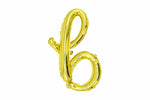 16" Gold Letter "b", Cursive Lower Case Letter Foil Balloon