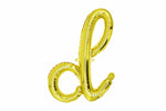 16" Gold Letter "d", Cursive Lower Case Letter Foil Balloon