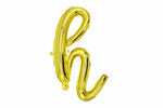 16" Gold Letter "h", Cursive Lower Case Letter Foil Balloon