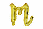 16" Gold Letter "m", Cursive Lower Case Letter Foil Balloon
