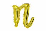 16" Gold Letter "n", Cursive Lower Case Letter Foil Balloon