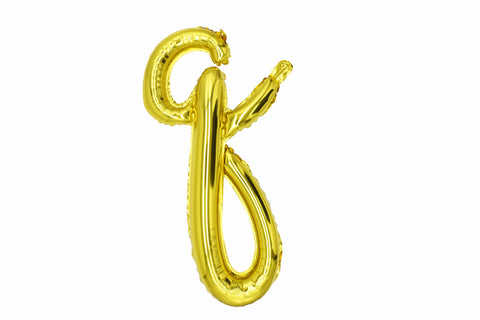 16" Gold Letter "q", Cursive Lower Case Letter Foil Balloon