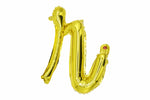 16" Gold Letter "r", Cursive Lower Case Letter Foil Balloon