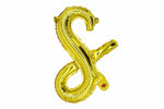 16" Gold Letter "s", Cursive Lower Case Letter Foil Balloon