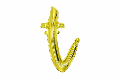 16" Gold Letter "t", Cursive Lower Case Letter Foil Balloon