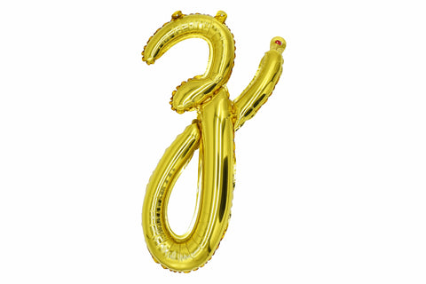 16" Gold Letter "z", Cursive Lower Case Letter Foil Balloon