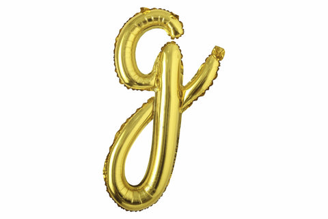 16" Gold Letter "g", Cursive Lower Case Letter Foil Balloon