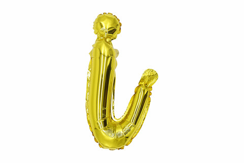 16" Gold Letter "i", Cursive Lower Case Letter Foil Balloon