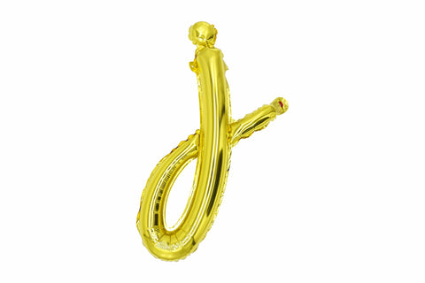 16" Gold Letter "j", Cursive Lower Case Letter Foil Balloon