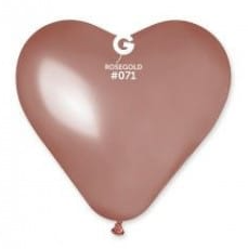 Heart Rose Gold 6" Latex Balloon 10Ct
