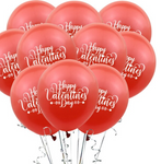 12" Red, Happy Valentine's Day Latex Balloon 10ct