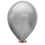 Globos Payaso 12in Balloon Metallic Silver 50ct