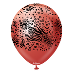 Kalisan 12" Mutant Printed Mirror Red  Latex Balloon, 25 pieces