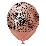 Kalisan 12" Mutant Printed Mirror Rose Gold Latex Balloon, 25 pieces