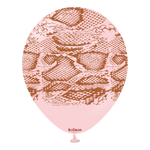 Kalisan 12" Snake Printed Macaron Pink  Latex Balloon, 25 pieces