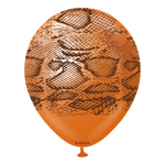 Kalisan 12" Snake Printed Mirror Copper  Latex Balloon, 25 pieces