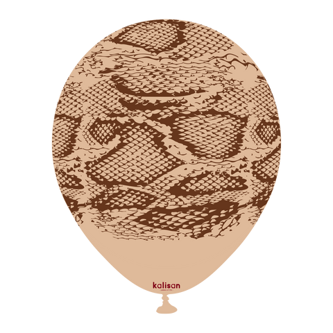 Kalisan 12" Snake Printed Retro Desert Sand Latex Balloon, 25 pieces