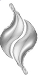 25" Mermaid-Shaped Foil Balloon Tail, Silver (2pcs)
