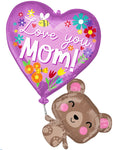 31" SuperShape Love You Mom Bear Foil Balloon