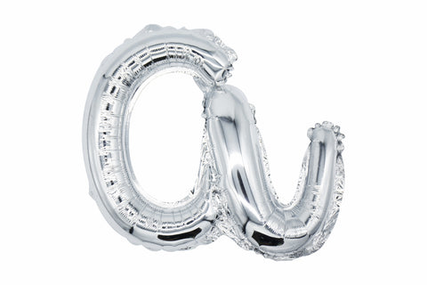 16" Silver Letter "a", Cursive Lower Case Letter Foil Balloon
